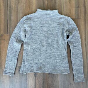 Vince Wool Mock Neck Sweater Gray Fitted Size Small